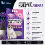 BENTONITA: Arena para Gatos - Aroma Lavanda 4kg