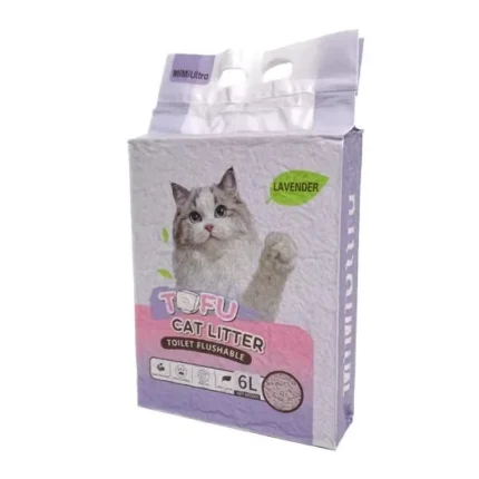 Bolsa de arena de tofu para gatos 6 litros aroma lavanda