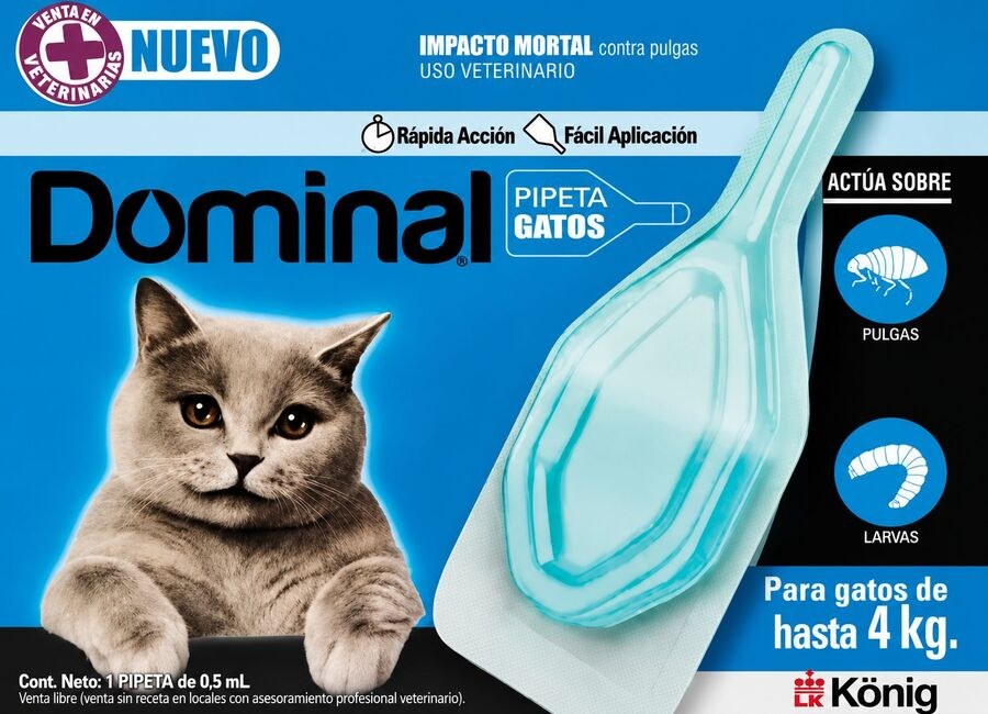 Pipeta antipulgas para gatos hasta 4 kg