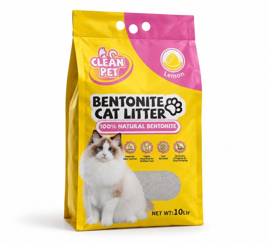 Arena para Gatos Bentonita – Aroma Limón 4 kg