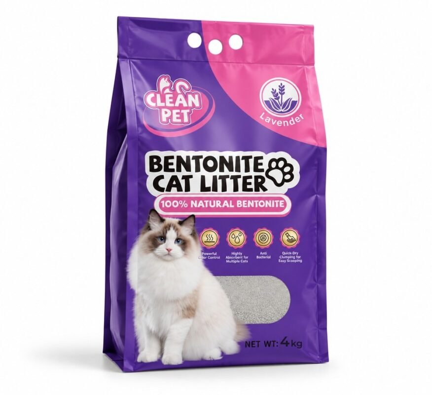 Bolsa de arena para gatos de bentonita aroma lavanda, 4 kg